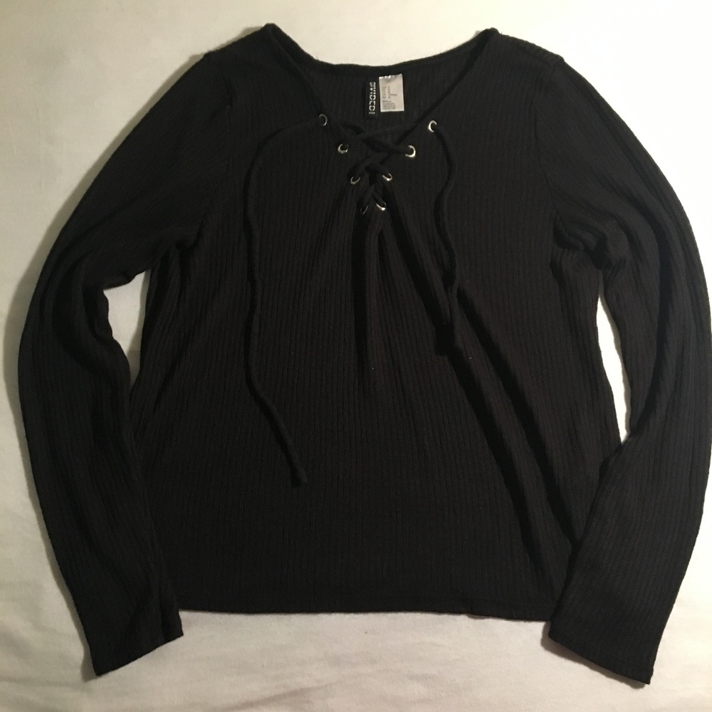 Corset Style Long Sleeve Blouse